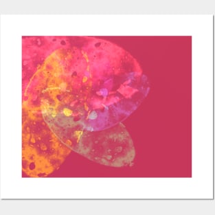 pink and orange abstract Posters and Art